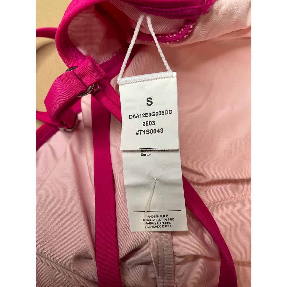 Cupshe Womens Magenta Ruched One Piece Swimsuit Strappy Back Size S - Picture 6 of 9